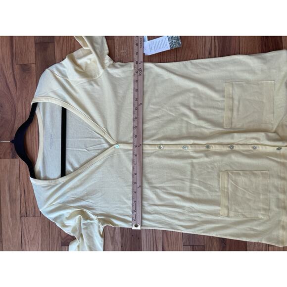 Eileen Fisher Women Small V Neck Elongated Jacket Sunshine Organic Cotton Jersey - Picture 9 of 9